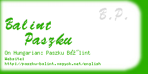 balint paszku business card